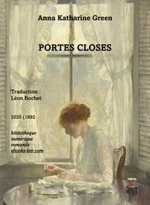 Une femme est assise à une table près d'une fenêtre aux rideaux diaphanes, lisant ou cousant tableau de Joseph Rodefer DeCamp, The Seamstress ; le texte de la couverture du livre comprend Une femme est assise à une table près d'une fenêtre aux rideaux diaphanes, lisant ou cousant tableau de Joseph Rodefer DeCamp, The Seamstress ; le texte de la couverture du livre comprend