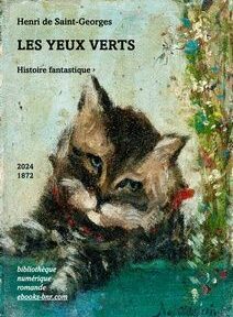 Couverture de livre vintage représentant un chat couché entouré de fleurs. Le titre est Couverture de livre représentant un chat couché entouré de fleurs.