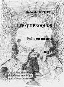 Illustration en noir et blanc d'une scène de théâtre, avec des personnages assis et un rideau en arrière-plan. Texte : 